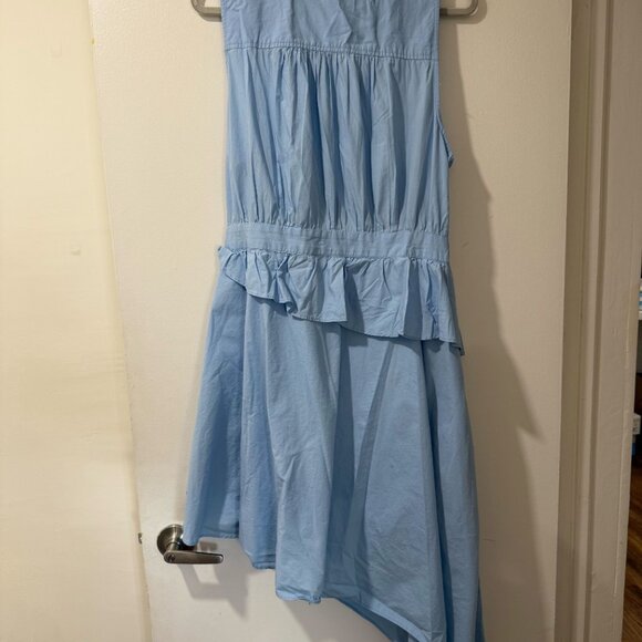 💙 Maeve by Anthropologie Asymmetrical Halter Midi Wrap Shirt Dress - Size 18W - Picture 10 of 12
